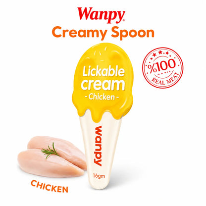 Wanpy Lickable Creamy Spoon Cat Treat Chicken 16gm 1pcs