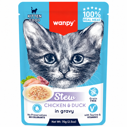 Wanpy Stew Chicken & Duck in gravy Kitten Pouch (70gm)