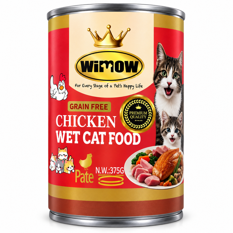 WiMOW Chicken Wet Cat Food 375g – Grain Free Pate Can