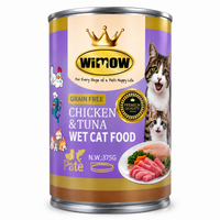 WiMOW Chicken & Tuna Wet Cat Food 375g – Grain Free Pate Can
