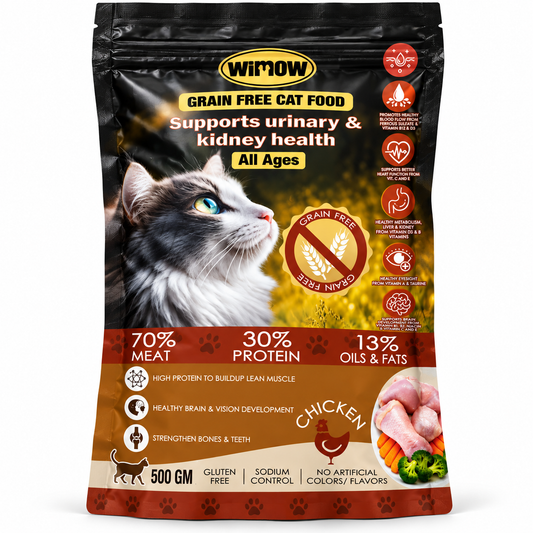 WiMOW Grain Free Cat Dry Food – Chicken | 500g