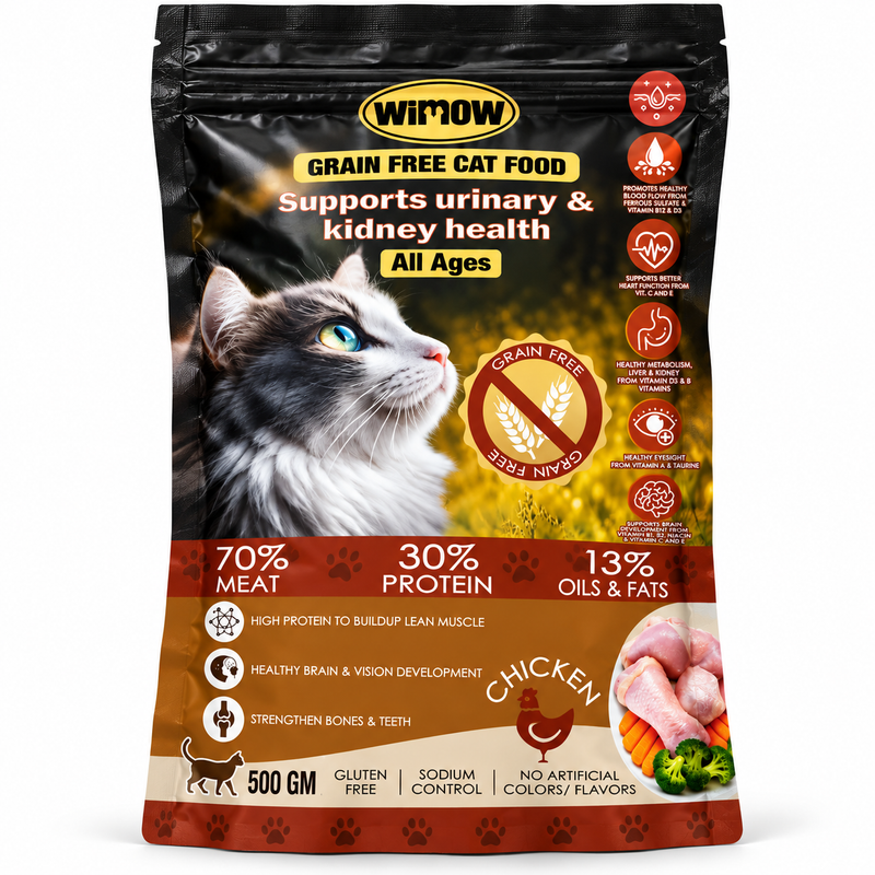 WiMOW Grain Free Cat Dry Food – Chicken | 500g