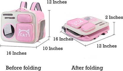 Pet Carriers Kitten Backpack, Pet Backpack Cat Travel Bag, Cute Cat Transport Carrier for Travel, Hiking & Outdoor