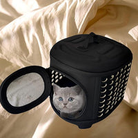 Cat Carrier Large, Foldable Cat Transport Box with Large Space, Cat Travel Bag with Top Opening+Soft Mat,