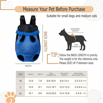 Pet Backpack Adjustable Straps Pet Front Cat Dog Mesh Backpack Pet Shoulders Bag