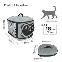 Cat Carrier Large, Foldable Cat Transport Box with Large Space, Cat Travel Bag with Top Opening+Soft Mat,