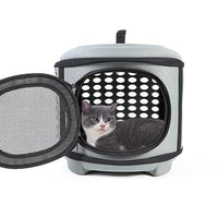 Cat Carrier Large, Foldable Cat Transport Box with Large Space, Cat Travel Bag with Top Opening+Soft Mat,