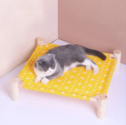 Cooling Cat and Dog Bed Breathable Summer Dog Wooden Bed Removable and Washable Beds for Small Dogs 54*11*47cm