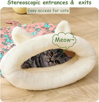 Cat Sleeping Bag for Indoor Cats, Cozy Cat Winter Sleeping Bag, Soft Plush Cat Sack Self Warming Cat Bed Cave, Covered Cat Tunnel Warm Sleeping Bags Bed for Cats Kittens (Random Color, 13.4x21.3in)