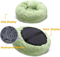Cat Bed, Washable, Fluffy, Mint Green, Round Dog Bed, Dog Cushion, Soft Plush Doughnut Pet Bed for Cats, Dogs, Soft, Warm Pet Sofa (60 cm)