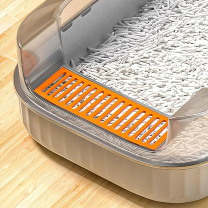 LHX Cat Litter Box Extra Large Fully Open Cat Toilet Semi-enclosed Cat Litter Box Suitable for Large and Multiple Cats Easy to Clean High Wall Side Cover Cat Litter Box 40 * 60 * 22cm,