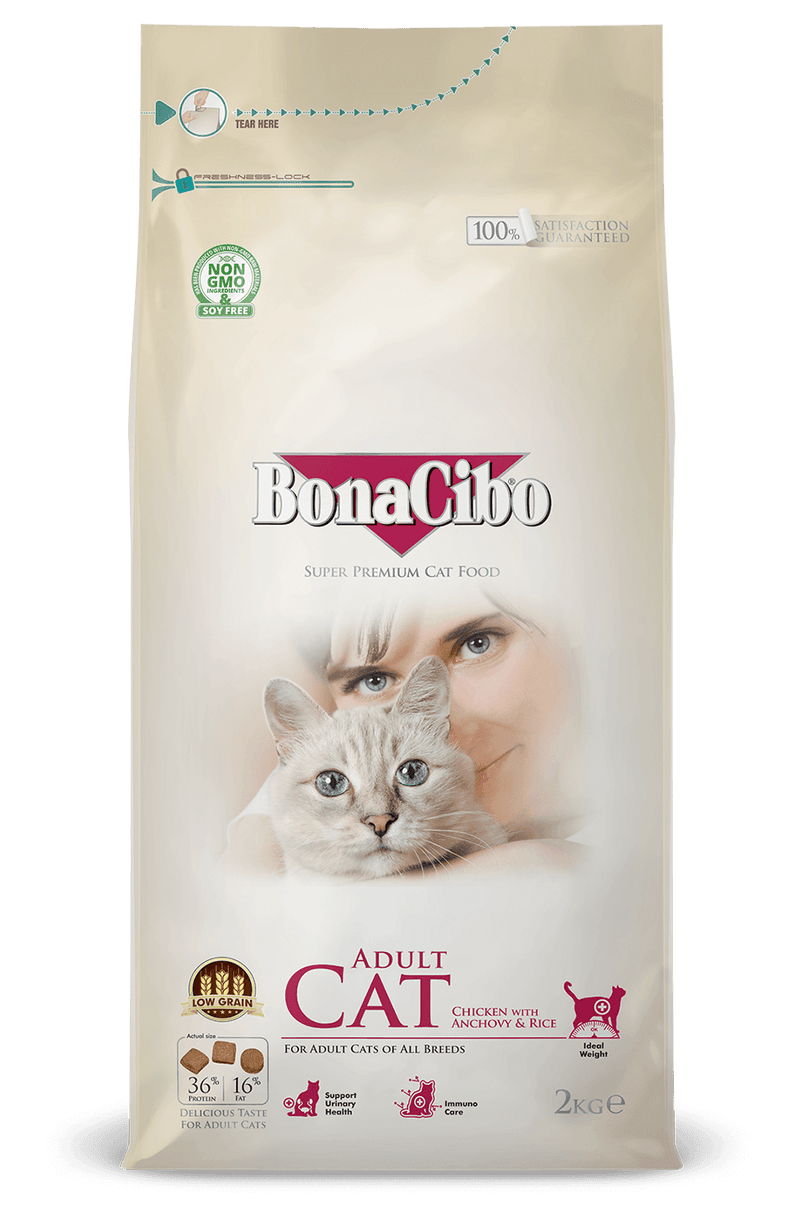 Bonacibo Premium Adult Food Chicken With Anchovy & Rice 2KG