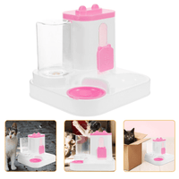 Convenient Cat Water Fountain With Food Bowl Automatic Pet Water and Food Feeder, Food Bowl, Without Battery