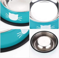 Cat Bowls for Food and Water Cat Dishes Stainless Steel PET Food Bowls 7 oz Anti Slip Metal PET Bowl with Removable Rubber Base 1pcs