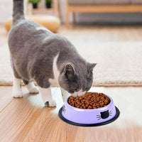 Cat Bowls for Food and Water Cat Dishes Stainless Steel PET Food Bowls 7 oz Anti Slip Metal PET Bowl with Removable Rubber Base 1pcs