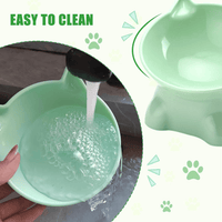 Cat Bowls, Cat Anti Vomit Food Bowl, 15 Degree Raised Anti Tip Pet Bowl for Water and Protecting Spine