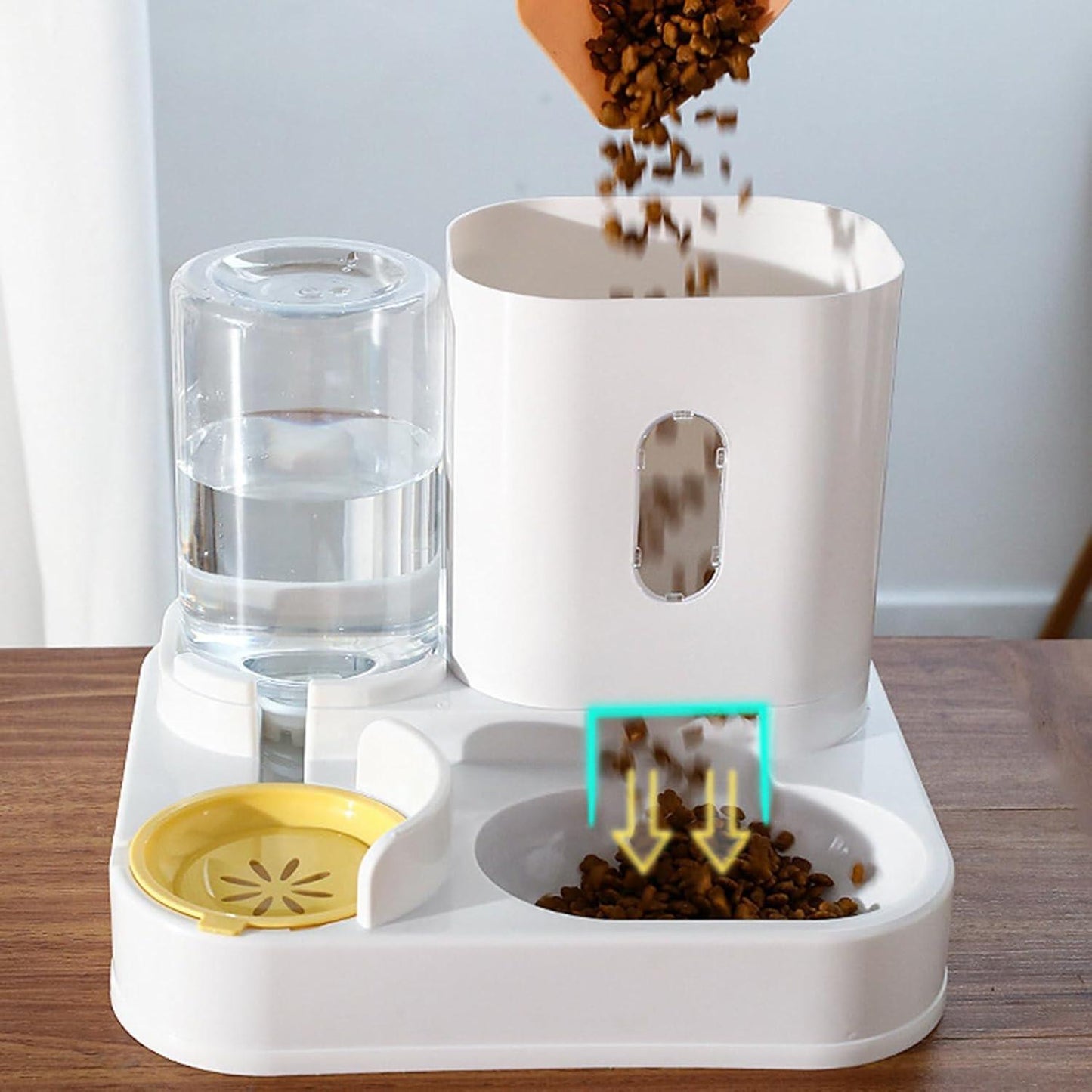Convenient Pet Food Water Dispenser Large Capacity Feeder Automatic Gravity Cat Dog Food Bowl