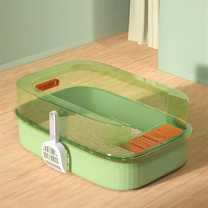 LHX Cat Litter Box Extra Large Fully Open Cat Toilet Semi-enclosed Cat Litter Box Suitable for Large and Multiple Cats Easy to Clean High Wall Side Cover Cat Litter Box 40 * 60 * 22cm,
