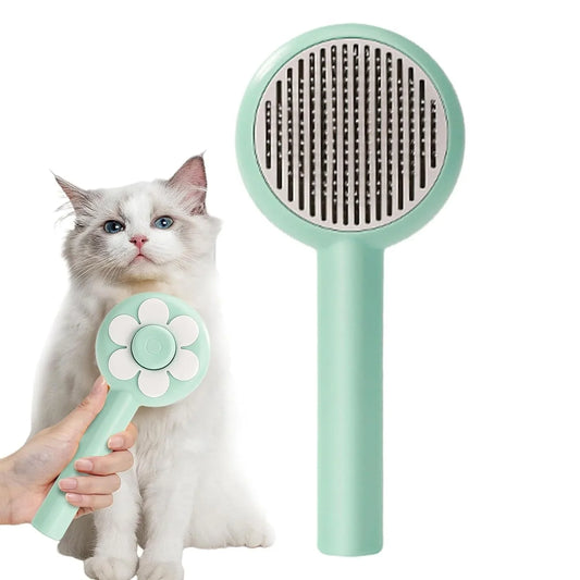 Cats, Deshedding Brush Easily Removes Tangled Hair and Loose Undercoat, Self-Cleaning Pets Grooming brush Tool