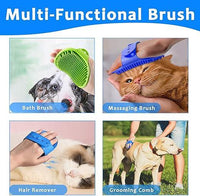 Dog Grooming Brush, Premium Pet Bath Brush, Soothing Massage Rubber Comb, Adjustable Ring Handle, Random Color