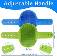 Dog Grooming Brush, Premium Pet Bath Brush, Soothing Massage Rubber Comb, Adjustable Ring Handle, Random Color