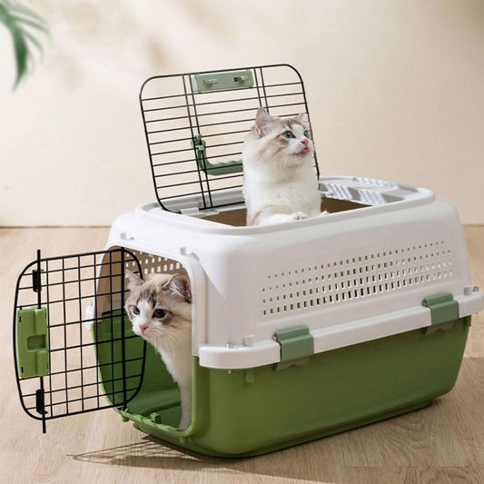 Hard-Sided Two-door Pet Carriers Ideal for Small Dogs, Cats & Other Small Animals Carry Cage