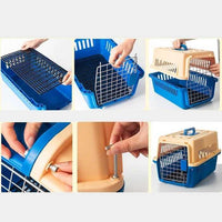 Plastic Transport Box for Dogs, Roomy, Very Robust and Light Box with Handle, Metal Door, Travel Pet Carrier, for Small Dogs and Cats