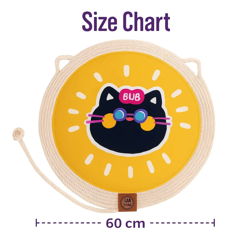 Cotton Cord Large Sisal Cat Scratcher Bed Round Shape Scratcher Pad as Pet Bed with Teaser Ball