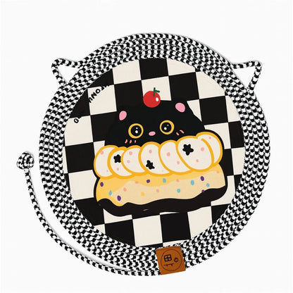 Cotton Cord Large Sisal Cat Scratcher Bed Round Shape Scratcher Pad as Pet Bed with Teaser Ball