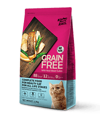 Kitchen Flavor Grain Free Cat Food With Real Meat Cubes for All Life Stages 1.5kg
