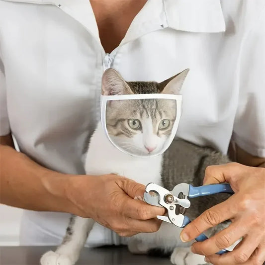 Pet Transparent Mouth Cover, Breathable Cat Grooming Mask, Protective Anti-Licking Anti-Bite Breathable Cat Mask