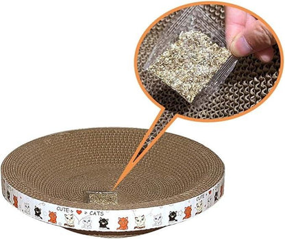 Cat Scratcher Lounge Bed, Cat Bed Cardboard, Round Scratching Board for Indoor Cat Mat (40cm)