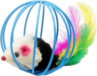 Wire Cage Ball Mouse Inside Ball Cat Toy Cat Cages Mouse Toy - Cat Teaser Toy-1(Pcs)