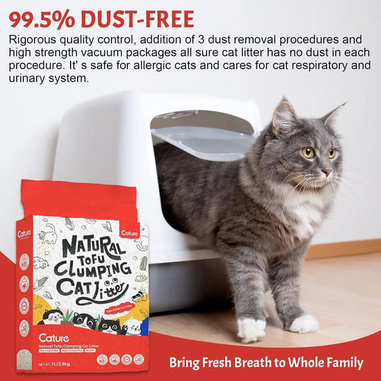 Destiny Cature Natural Tofu Mix Clumping Cat Litter Tofu and Zeolite 14L/5.6 kg Flushable Clumping Tofu Pellets