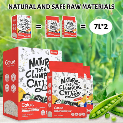 Destiny Cature Natural Tofu Mix Clumping Cat Litter Tofu and Zeolite 14L/5.6 kg Flushable Clumping Tofu Pellets