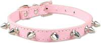 Spike Dog Collar with Spikes, Adjustable Rivet Dog Collar, Genuine Leather Spiked Studded Dog Pet Collars for Cats Puppies Small Medium Large Dogs