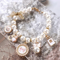 Collar Cat Supplies Bow Necklace Dog Cat Princess Adjustable Pet Pearl Collar