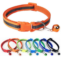 Cat Collar, Reflective Cat Collar with Safety Clasp and Bells, Adjustable Cat Collar Color Random