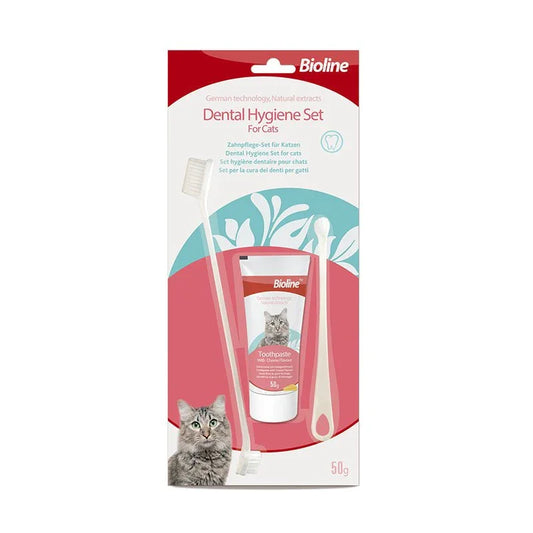 Bioline Dental Hygiene Set for Cats Toothpaste with Toothbrush 50g