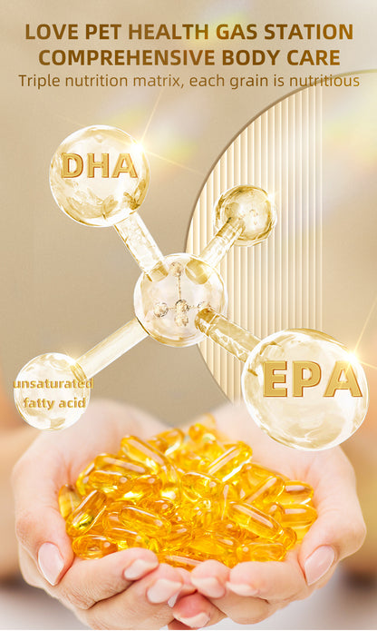 Omega-3 Fish Oil Deep Sea Fish  1200mg Capsules Softgel Enhancement of Immunity for Cats and Dogs