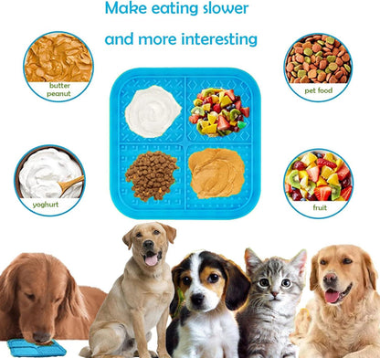 Lick Mat for Dogs Cat Slow Feeder Silicone Licking Pads with Suction Cups for Pet Boredom & Anxiety Relief Nail Trimming Bathing Grooming (5.9‘’)