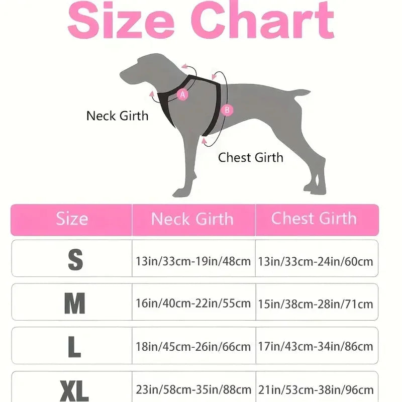 Dog Large Harness, No Pull Dog Harness Reflective Adjustable Soft Padded Pet Vest with Front & Back 2 Metal Leash Hooks, 2 Snap Buckles and Easy Control Handle
