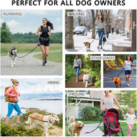 Hands Free Dog Leash, Adjustable Waist Belt and Dual-Handle Retractable Bungee Leash, Jogging Dog Leash with Reflective Stitching, Random Colors