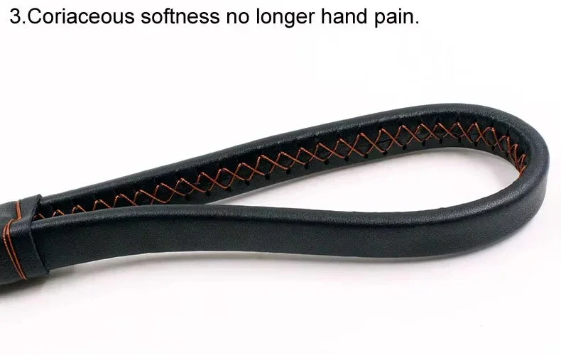 120cm Leather Braided Dog Leash Black Padded Handle Pet Walking Running Leads with Spring Buffer for Medium Large Dogs Labrador