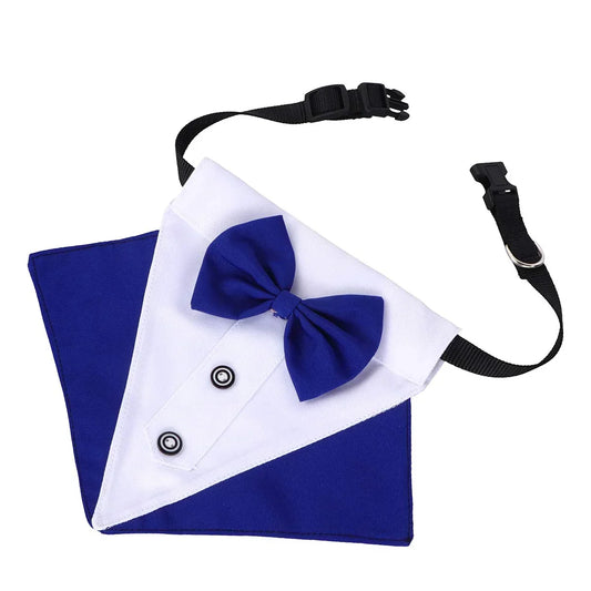 Medium Formal Dog Tuxedo Bandana Dog Wedding Bandana Dog Collar Tie with Bow Tie and Neck Tie Designs Adjustable Collar Formal Tux Dog Bowtie Adjustable Neckerchief
