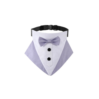 Large Size Dog Wedding Bandana Collar with Bow Tie,Adjustable Dog Valentines Tuxedo,Dog Birthday Party Wedding Attire for Small Medium Large Dogs