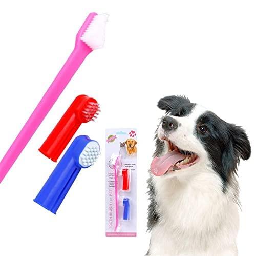 3 Pcs Soft Cleaning Dental Rubber Finger Toothbrush For Dogs (Multicolored), Manual, Adult
