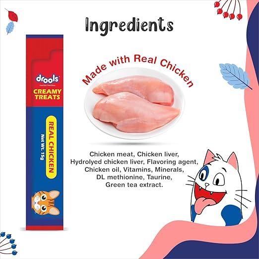Drools All Life Stages Creamy Cat Treats, Real Chicken, 375 Gm (Pack of 25)