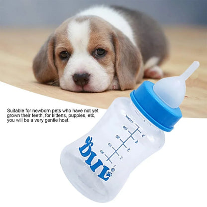 Kitten Puppy Feeding Bottles, Newborn Small Animals Milk Bottles for Nursing with Replacement Nipples, Pet Large Feeder Set