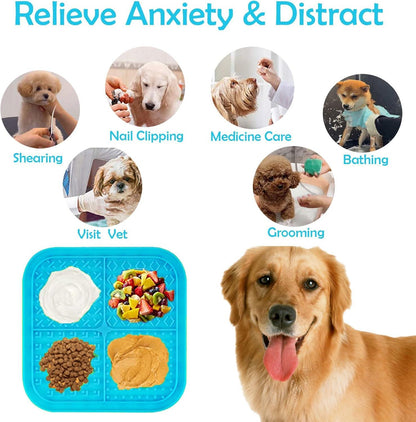 Lick Mat for Dogs Cat Slow Feeder Silicone Licking Pads with Suction Cups for Pet Boredom & Anxiety Relief Nail Trimming Bathing Grooming (5.9‘’)